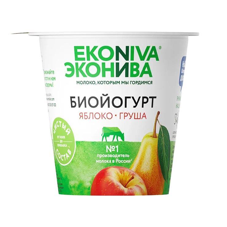 Биойогурт ЭкоНива Яблоко-Груша 2,8% 125 гр., ПЭТ