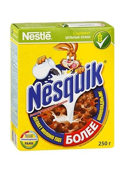 Готовый завтрак Nestle Nesquik шоколадный 250 гр., картон