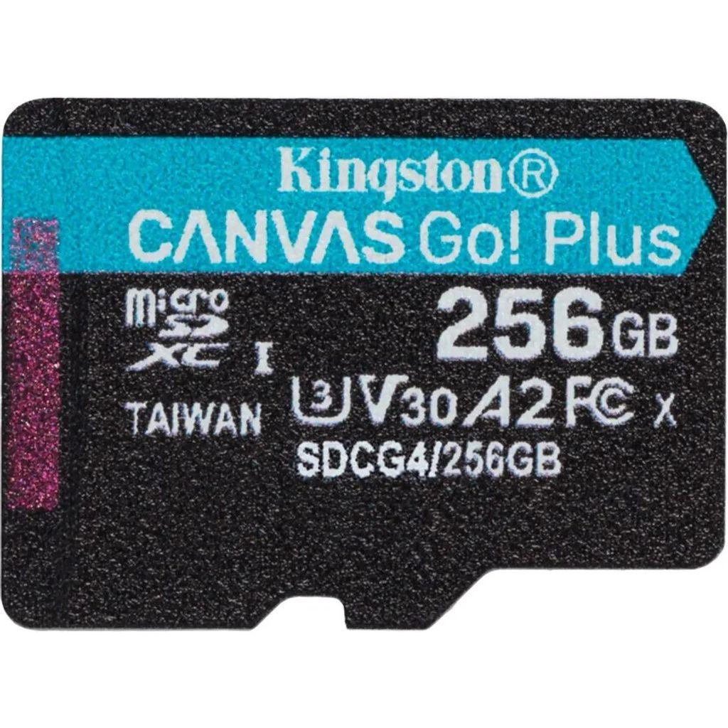 Карта памяти microSDXC UHS-I U3 Kingston Canvas Go! Plus 256 ГБ, 200 МБ/с, Class 10, SDCG4/256GBSP, 1 шт., без адаптера