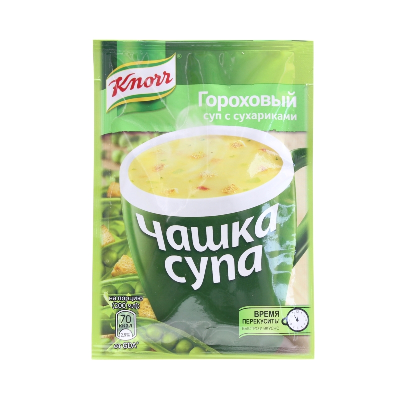 Суп Knorr Чашка Супа Гороховый быстрорастворимый с сухариками, 21 гр., сашет