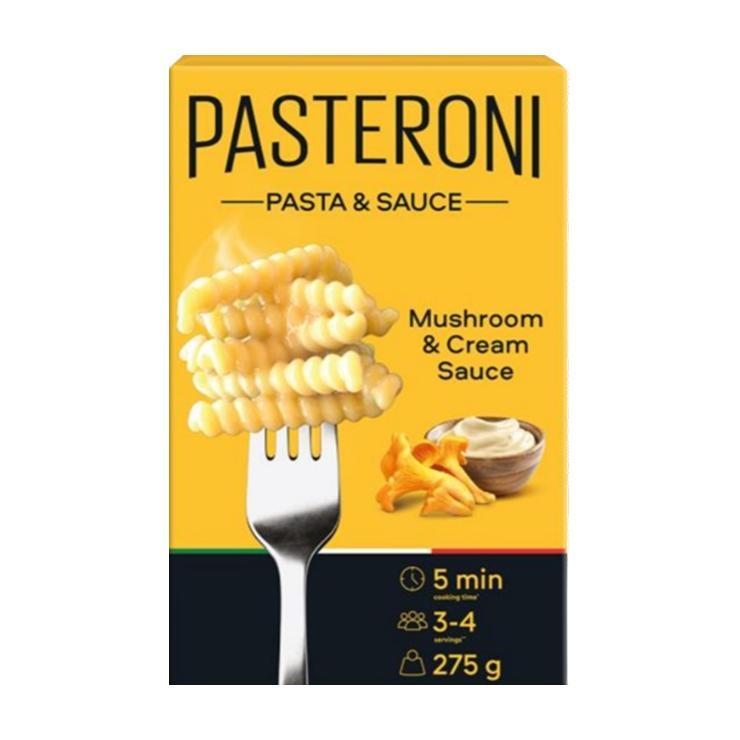 Макароны PASTERONI pasta sauce джирандоле с сливочно грибным соусом 275 гр., картон