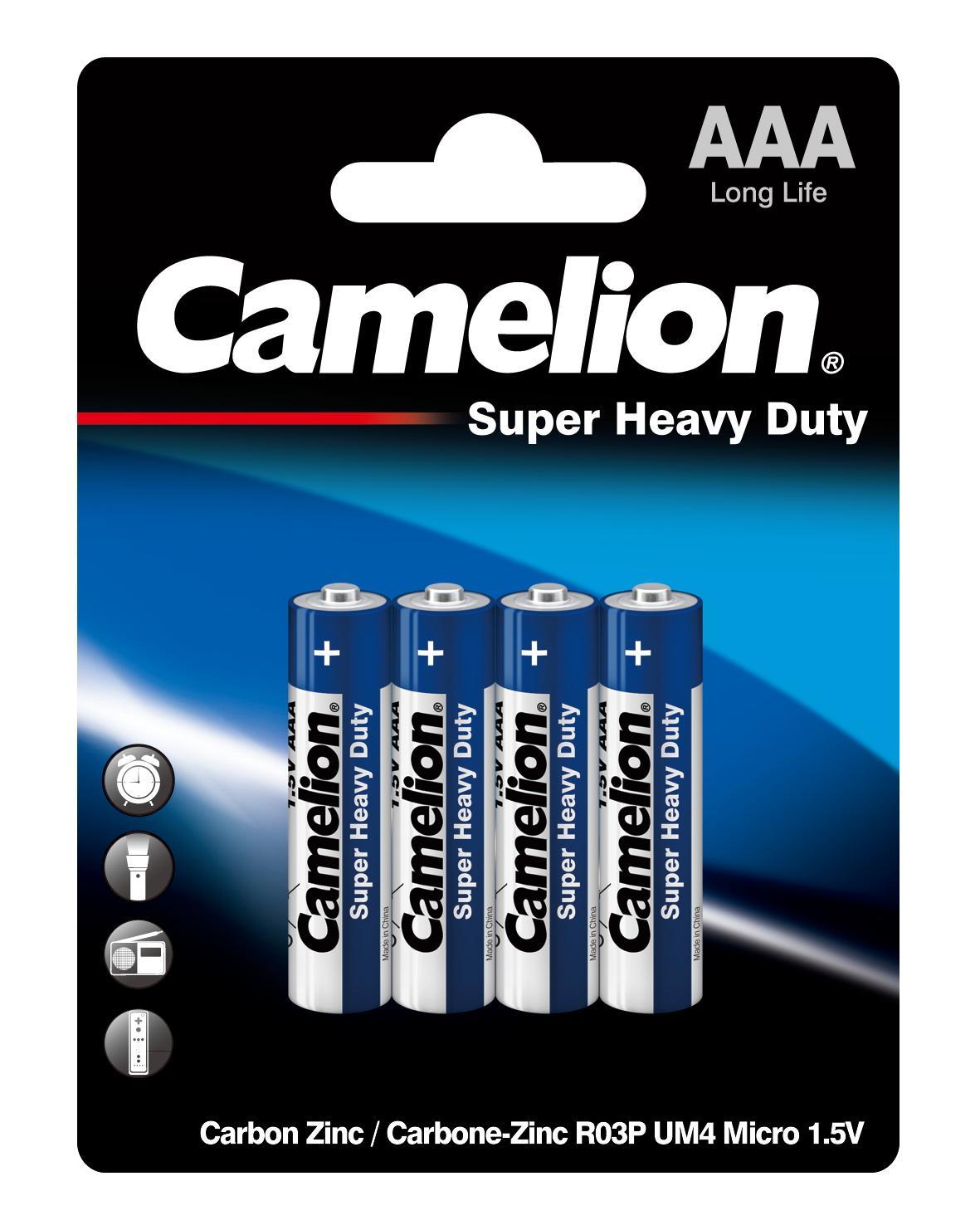 Батарейка Camelion R03P-BP4B Blue 1.5В 4шт, блистер