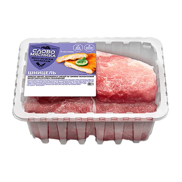 Шницель свиной Слово Мясника охлаждённый 400 гр., пластиковый контейнер