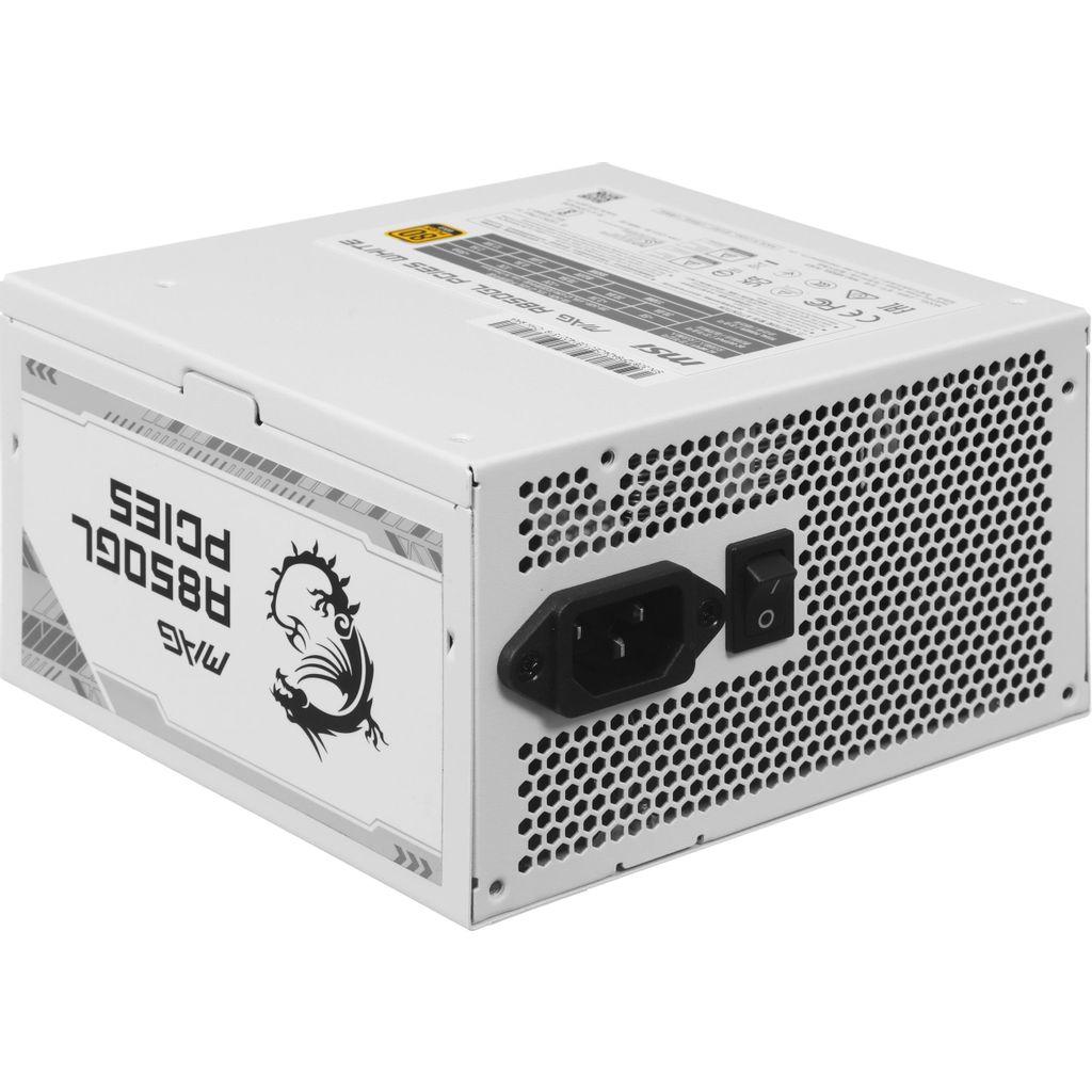 Блок питания MSI MAG A850GL WH PCIE5, 850Вт, 80 PLUS GOLD, 120мм, белый, retail [306-7zp8a24-ce0]