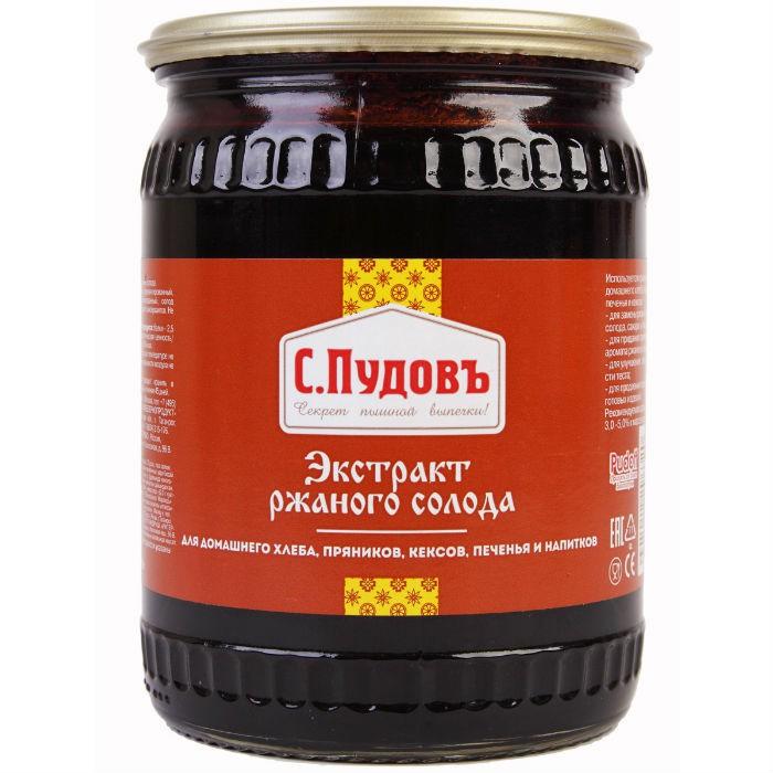 Солод С.Пудовъ Экстракт ржаной 650 гр., стекло