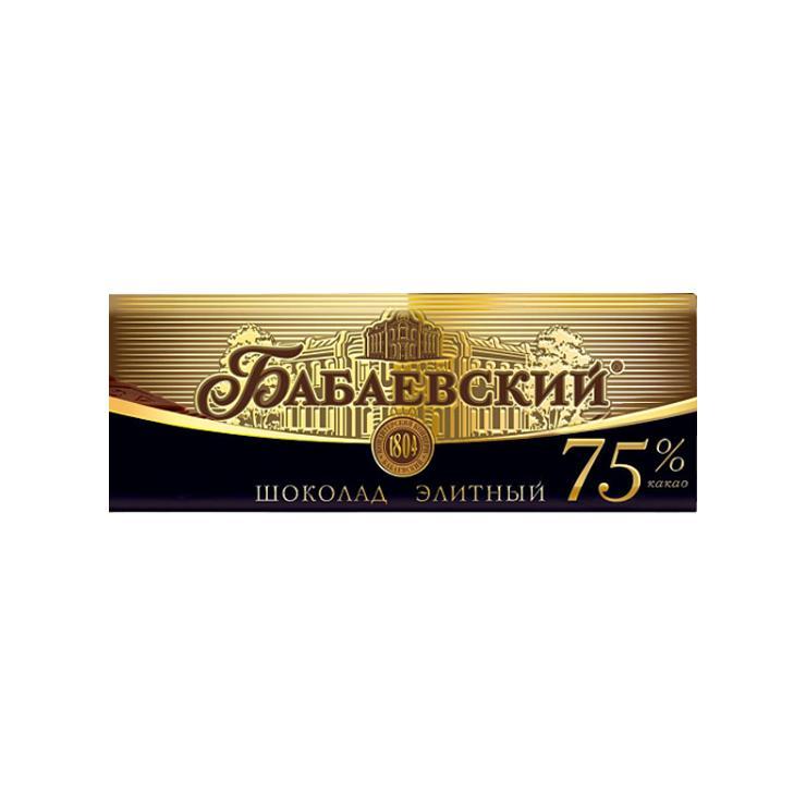 Шоколад Бабаевский элитный 75% какао 20 гр., обертка