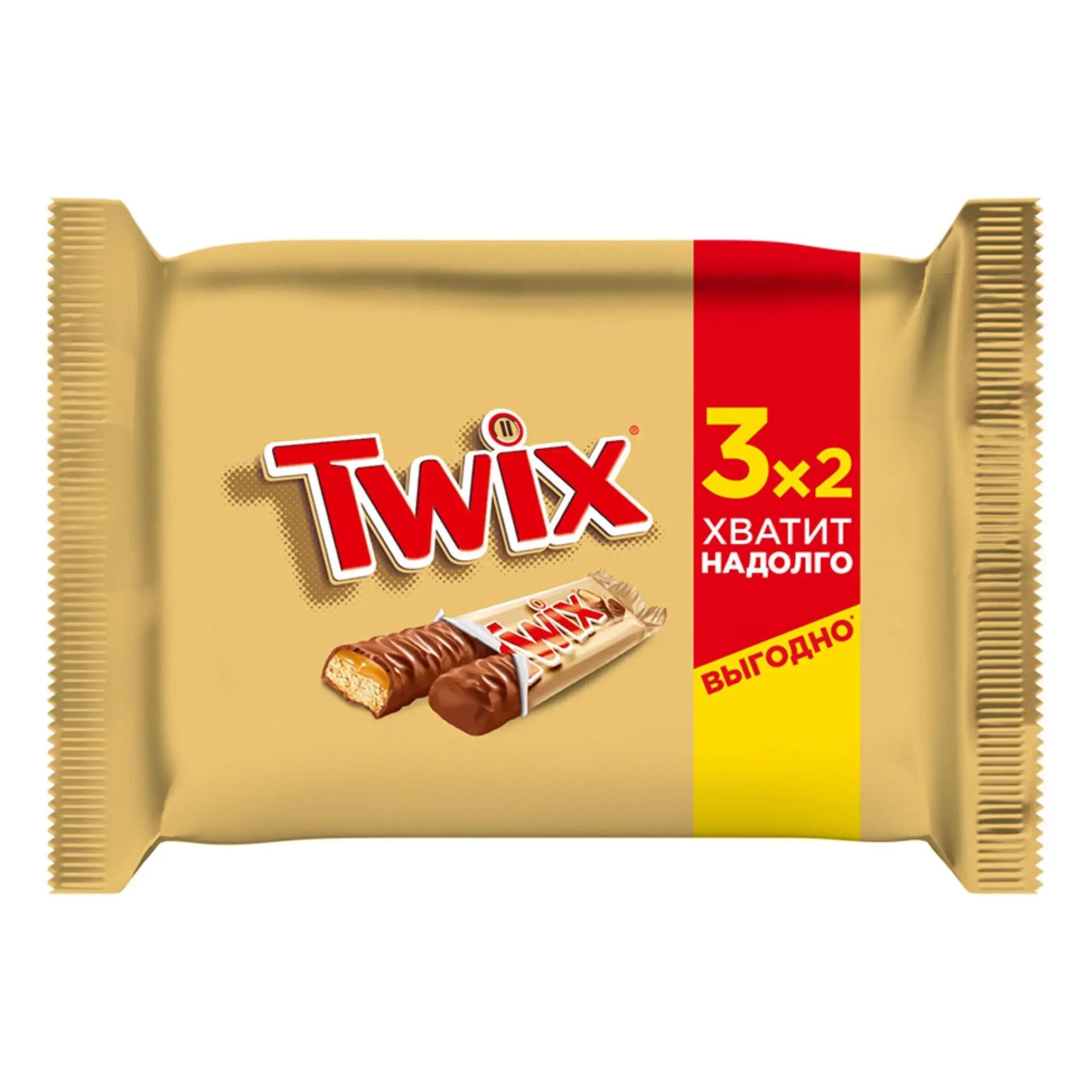 Батончик шоколадный Twix 3 шт. по 55 гр., флоу-пак