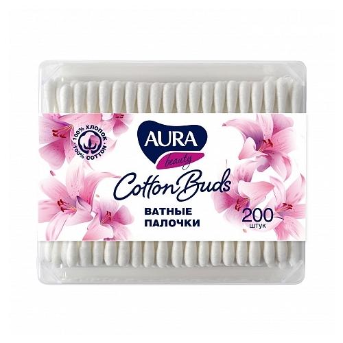 Палочки ватные 200шт Aura Beauty , ПЭТ