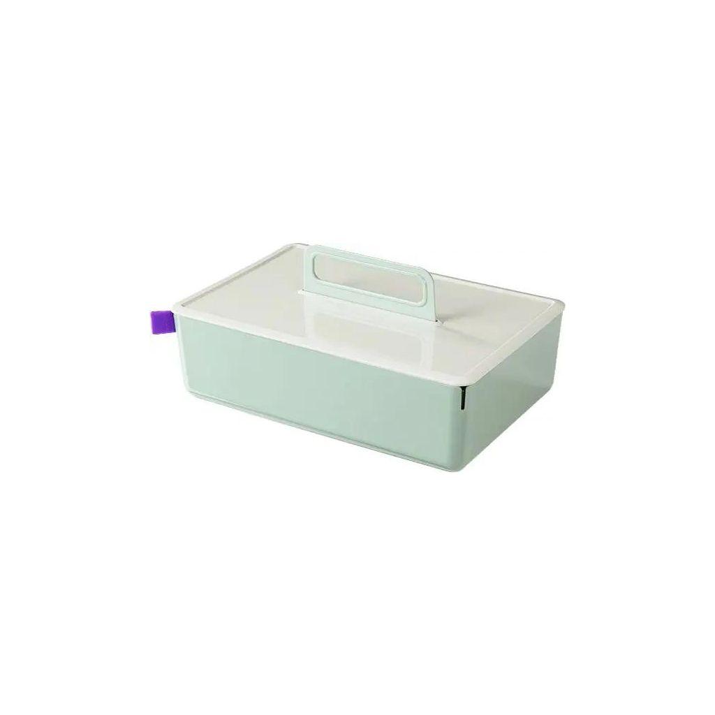 Короб для хранения Deli XDM16green, 317x212x142,5, пластик, зеленый / серый