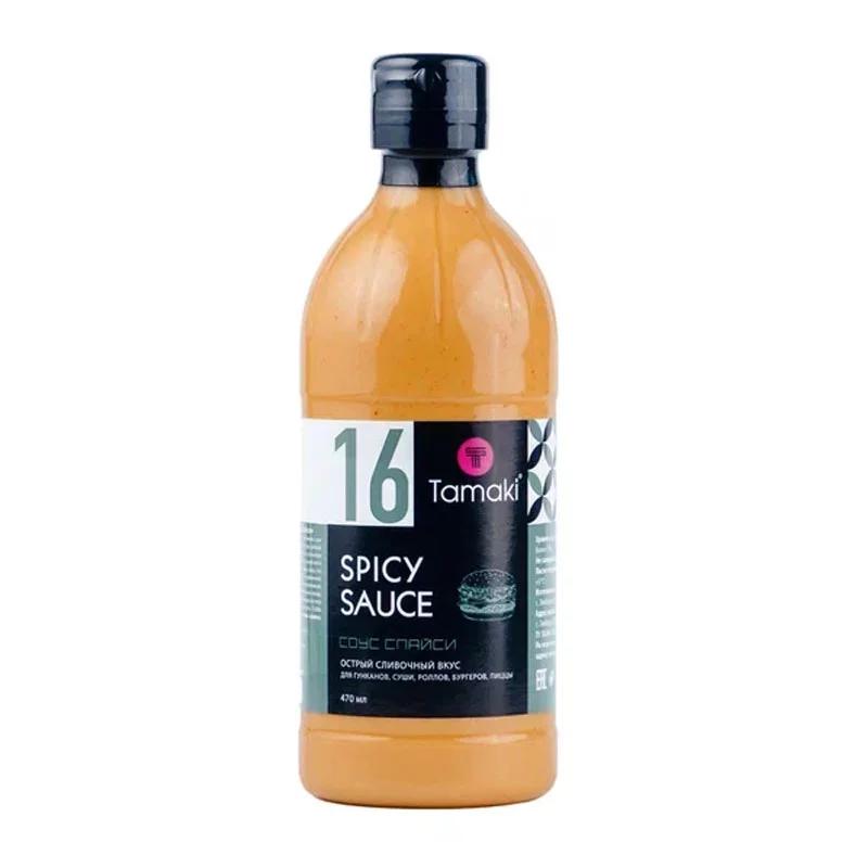 Соус спайси Tamaki 16 spicy sauce острый сливочный вкус для гунканов суши роллов бургеров пиццы, 470 мл., ПЭТ