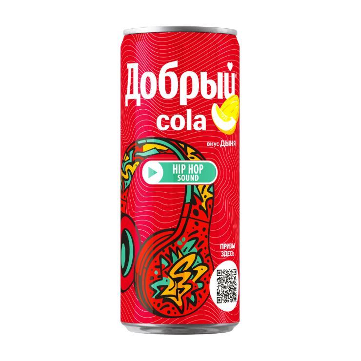 Напиток газированный Добрый COLA дыня 330 мл., ж/б
