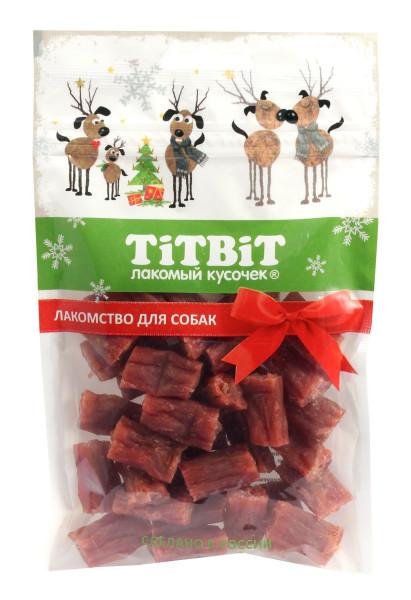 Колбаски TitBit "Новогодняя коллекция" телячьи для собак, 80 гр, флоу-пак