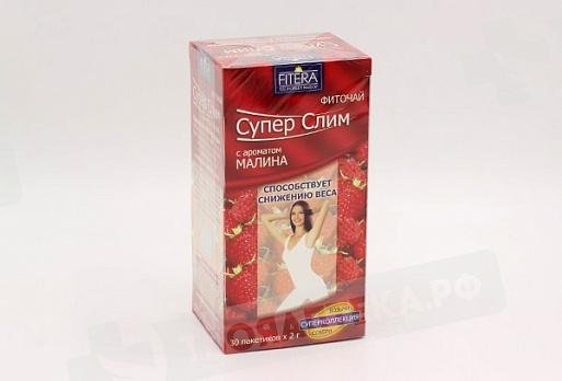 Фиточай Fitera Супер Слим Малина, 30 пакетов, 60 гр., картон
