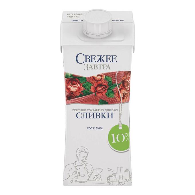 Сливки Свежее завтра 10% 1 л., ПЭТ
