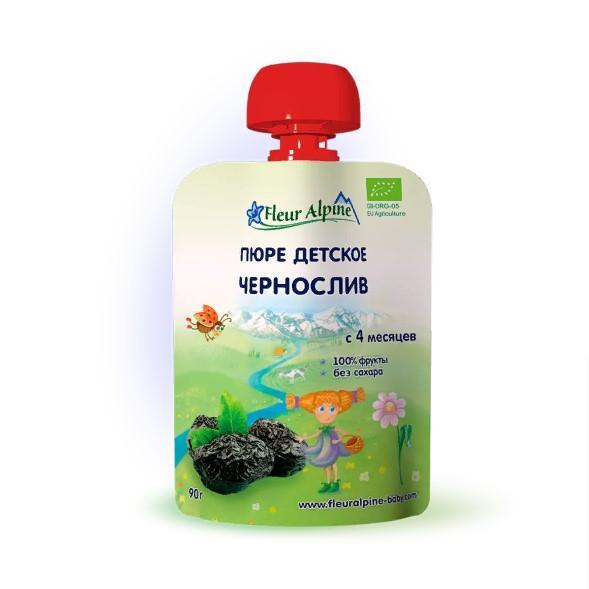 Пюре Fleur Alpine чернослив с 4 месяцев, 90 гр., дой-пак