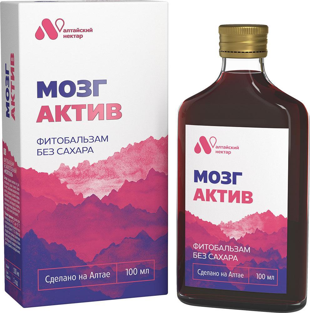 Фитобальзам Алтайский нектар Мозг Актив без сахара 100 мл., стекло