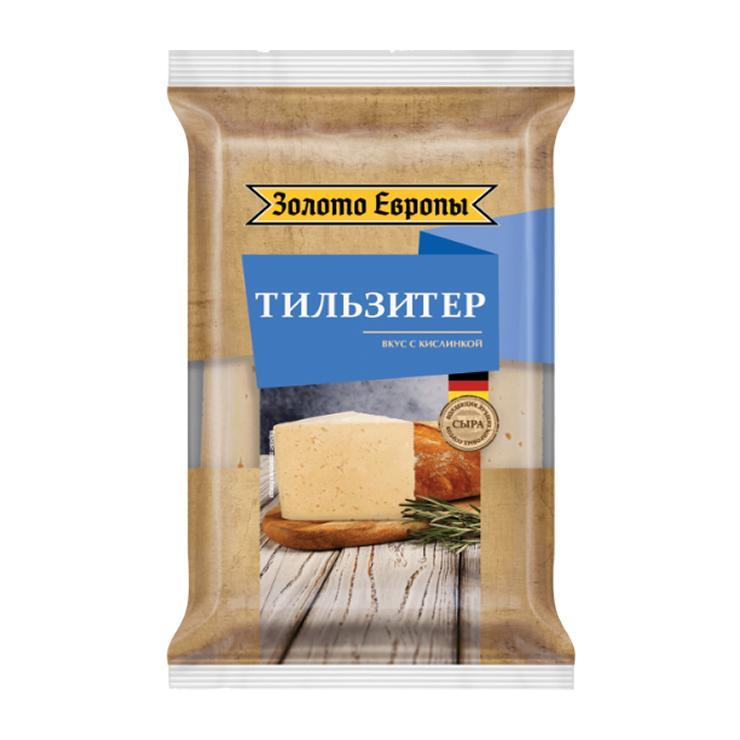 Сыр полутвердый Золото Европы тильзитер 45% 180 гр., флоу-пак