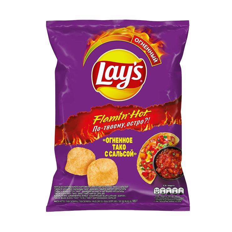 Чипсы Lays тако с сальсой 105 гр., флоу-пак