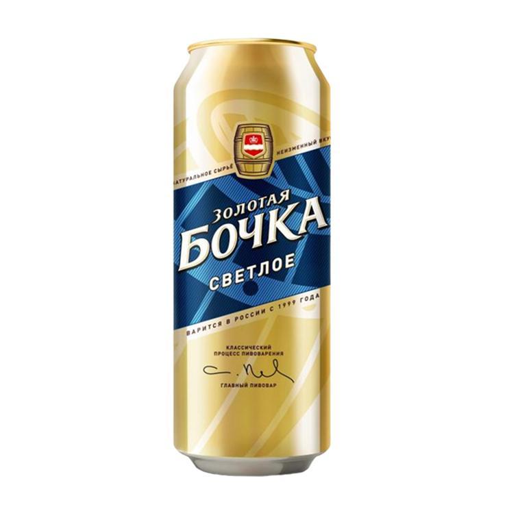 Пиво Золотая бочка светлое пастеризованное фильтрованное 4,7% 450 мл., ж/б