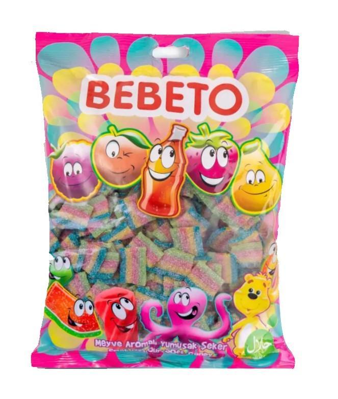 Жевательный мармелад Bebeto FIZZY TFR BELT вкус тутти-фрутти 1 кг., флоу-пак