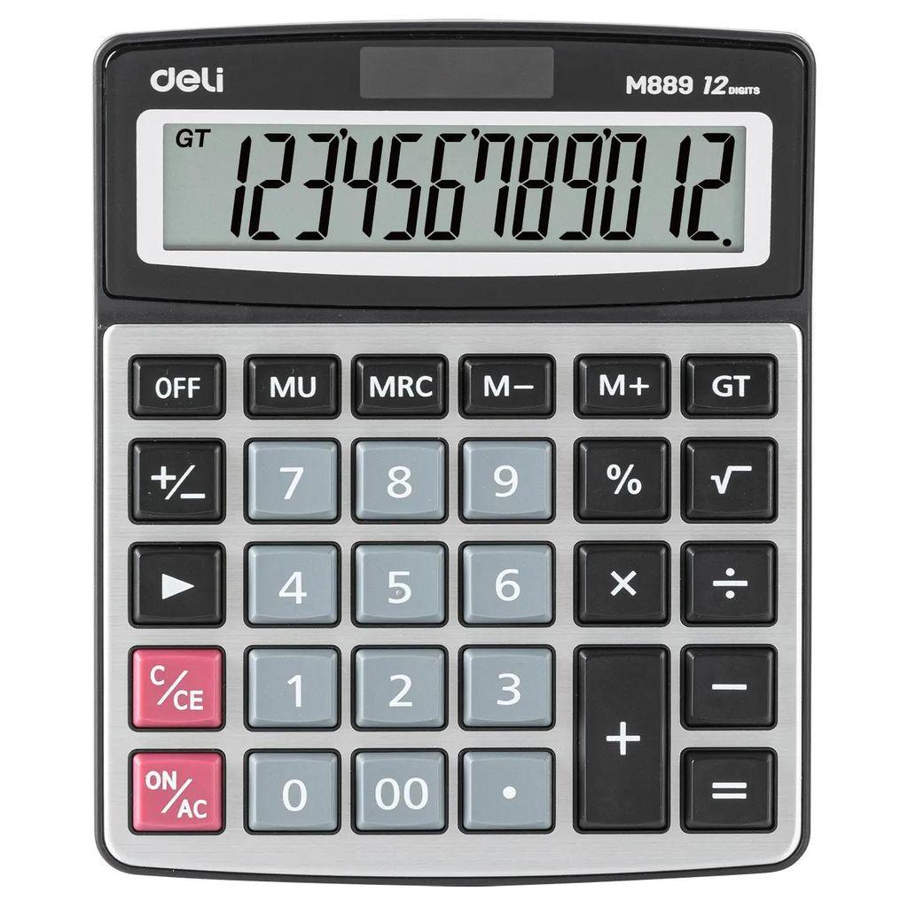 Калькулятор Deli EM889, 12-разрядный, серебристый