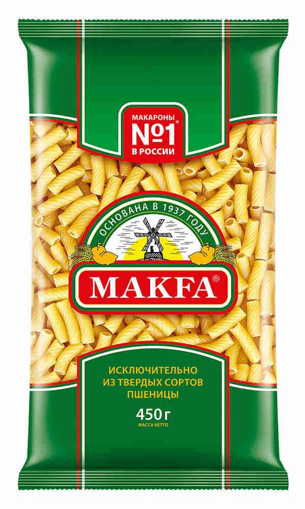 Макаронные изделия рожки гладкие Makfa, 450 гр., флоу-пак