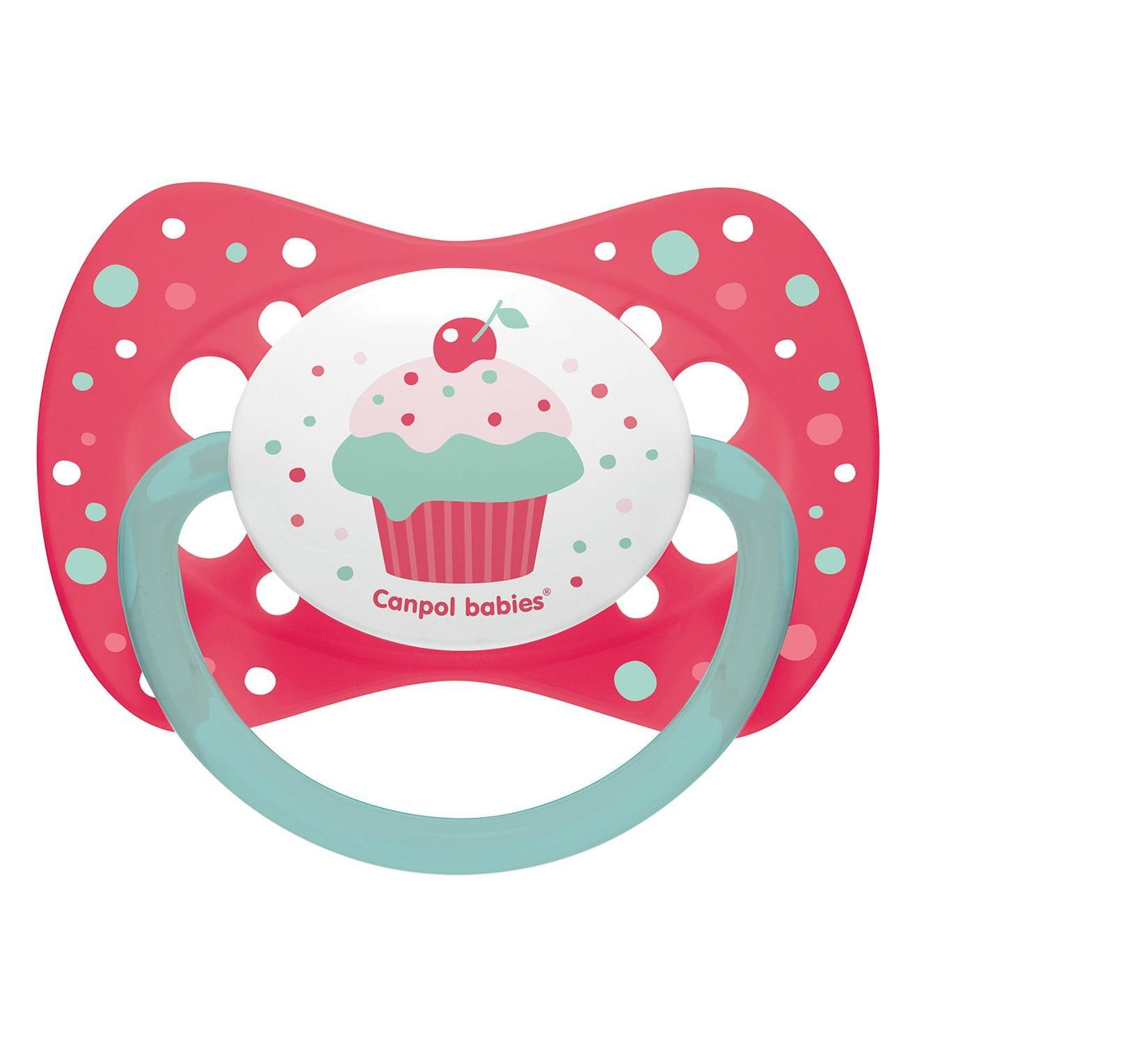 Пустышка Canpol babies Canpol babies силикон симметр Cupcake 6-18 мес д/дев , ПЭТ
