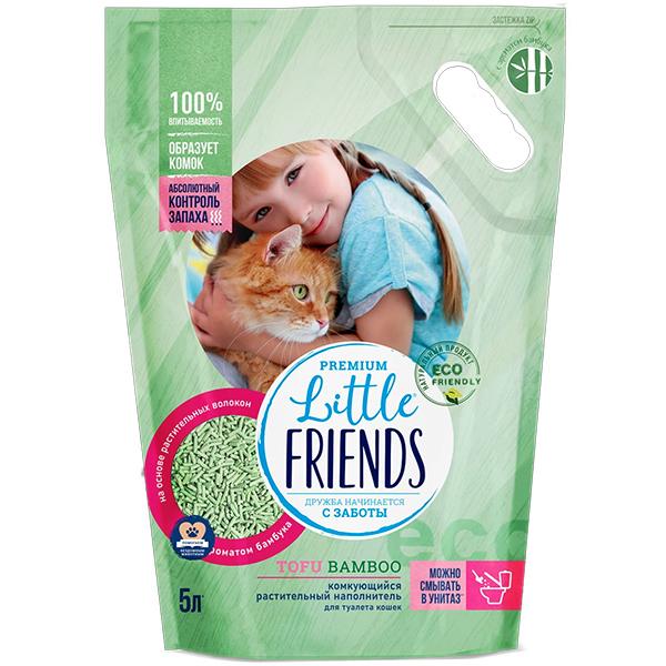 Наполнитель Little Friends Tofu Bamboo п/м, 2,5 кг., дой-пак