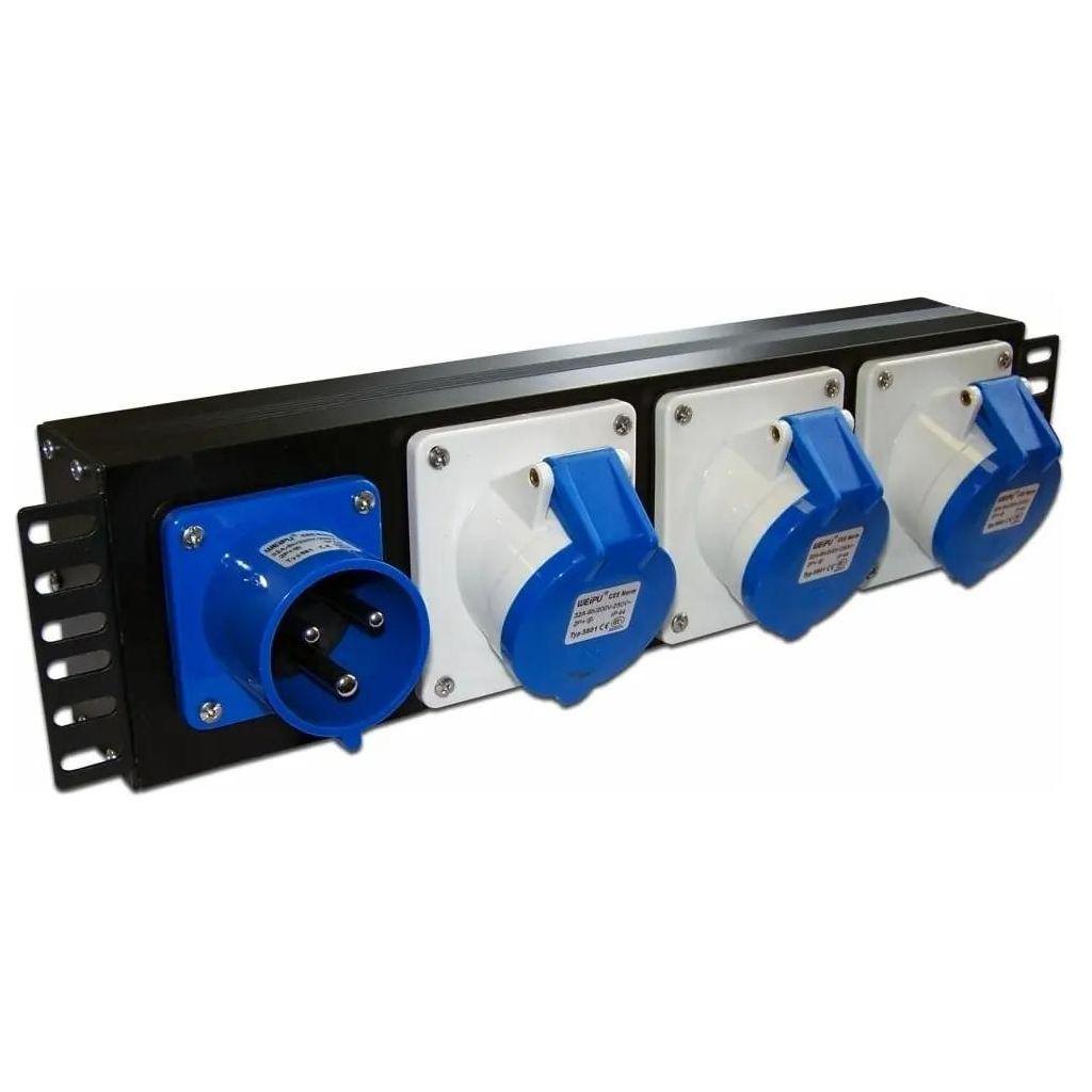 Блок распределения питания LanMaster TWT-PDU-32AI9-1P, горизонт.размещ., IEC309Х3, Тип вход. тока 32A