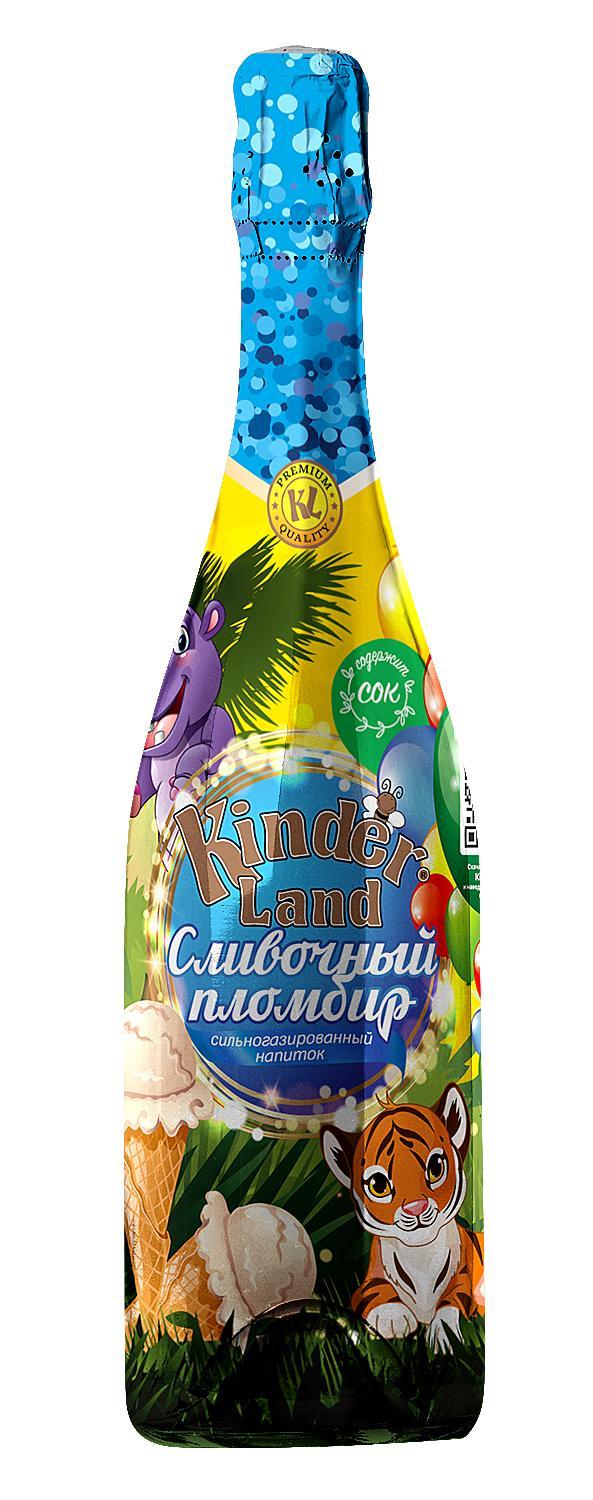 Шампанское детское Kinder Land сливочный пломбир 750 мл., стекло