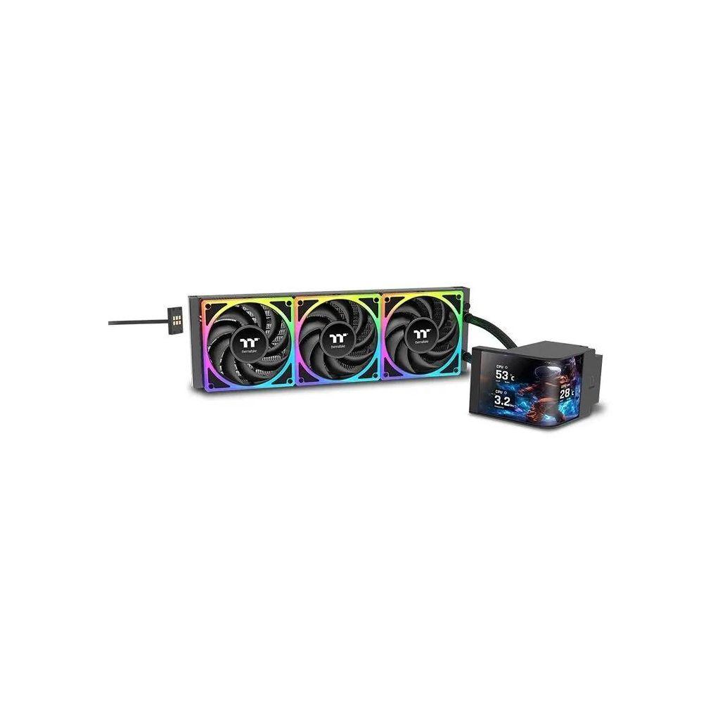 Система водяного охлаждения Thermaltake MAGCurve 360 Ultra, LCD, 4-pin, ARGB, 120мм, черный, retail [cl-w453- pl12sw-a]