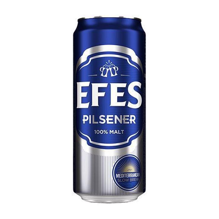 Пиво Efes Pilsener светлое фильтрованное пастеризованное 5% 450 мл., ж/б