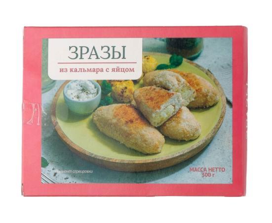 Зразы ВкусВилл из кальмара с яйцом замороженные 300 гр., картон
