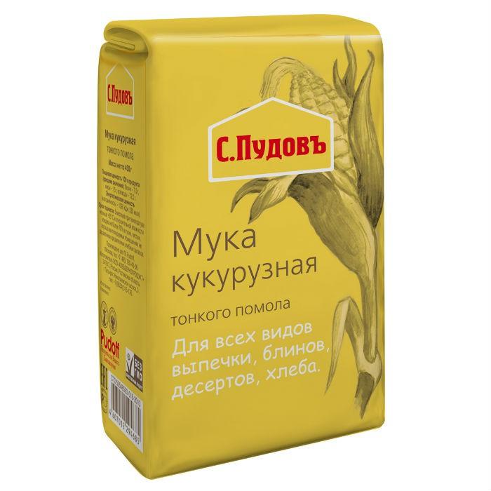 Мука С.Пудовъ Кукурузная 450 гр., бумага