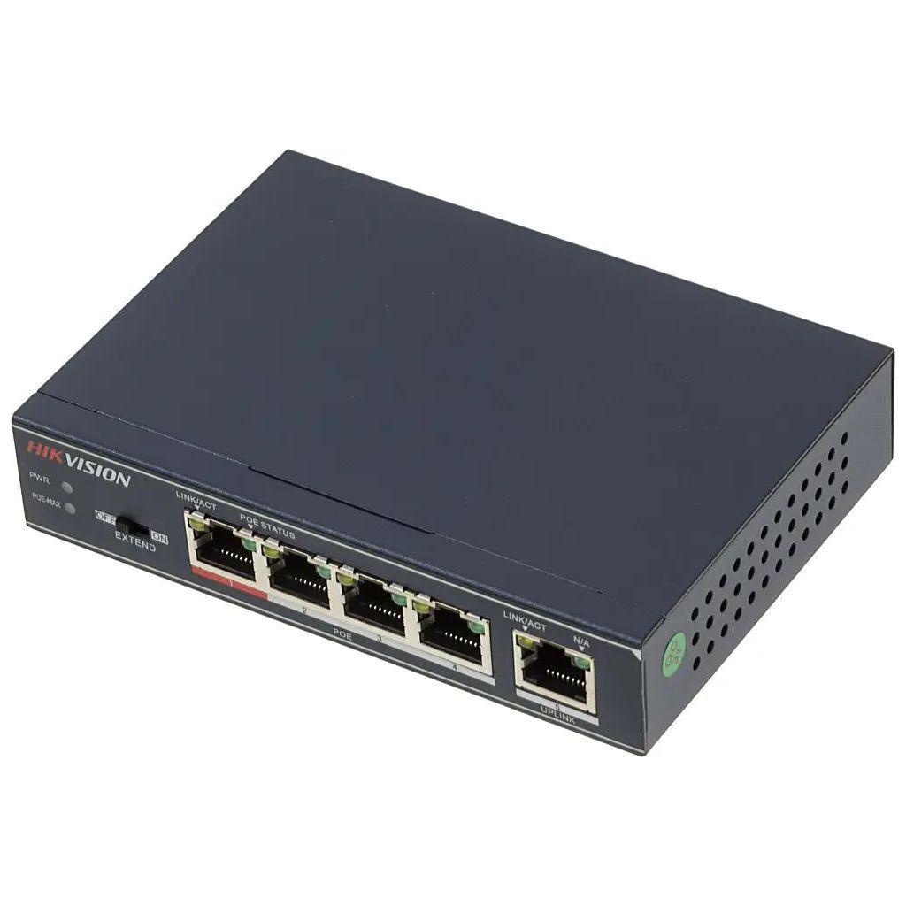 Коммутатор Hikvision DS-3E0105P-E(B), неуправляемый