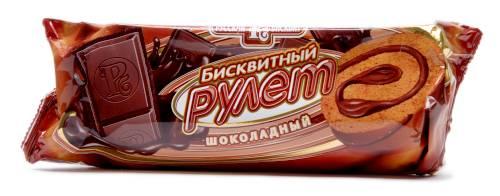 Рулет Русский Бисквит бисквитный шоколадный 175 гр., флоу-пак