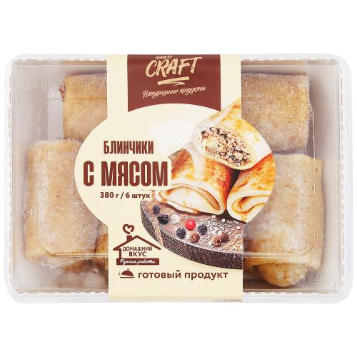 Блинчики HandyCraft с мясом свинина-говядина ручная выпечка 380 гр., ПЭТ