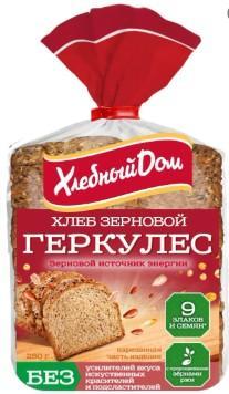 Хлеб Хлебный Дом Геркулес зерновой половинка 250 гр., пакет