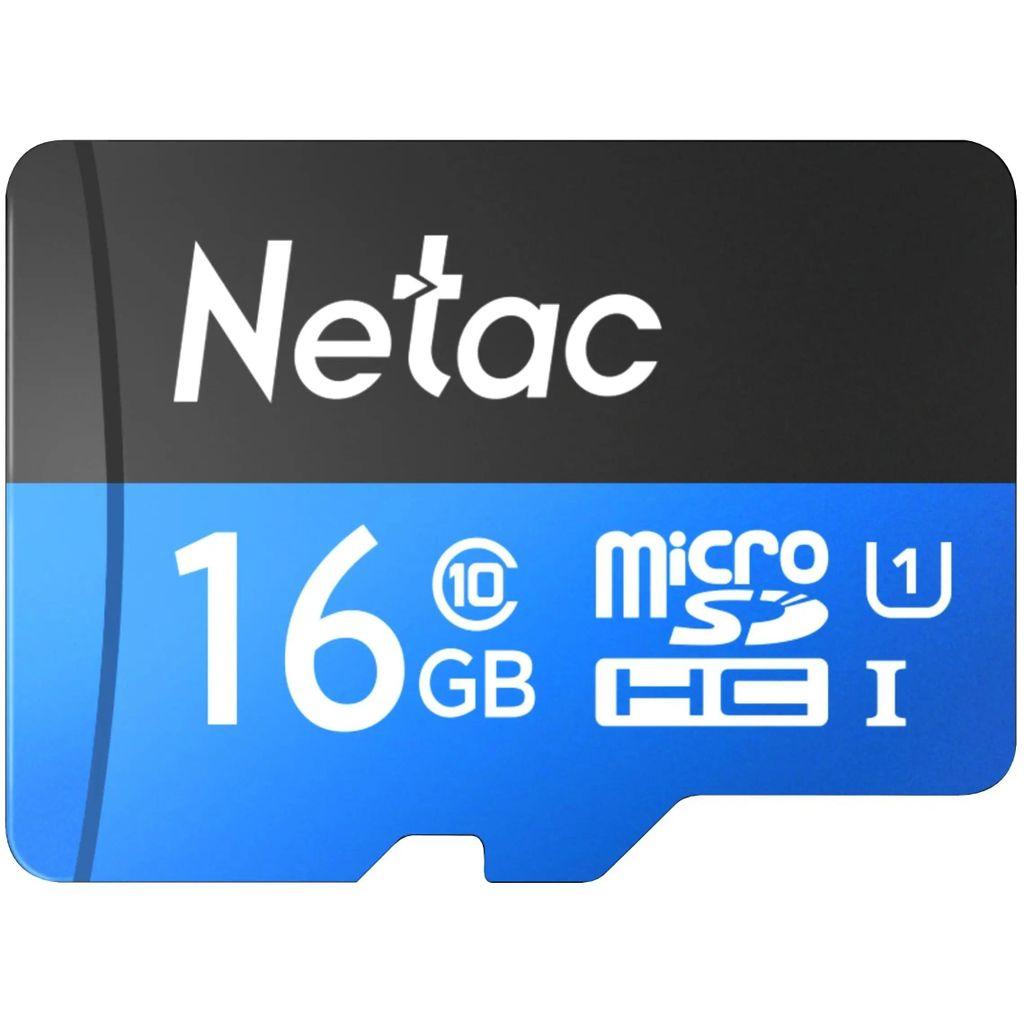 Карта памяти microSDHC UHS-I U1 NETAC P500 16 ГБ, 80 МБ/с, Class 10, NT02P500STN-016G-R, 1 шт., переходник SD