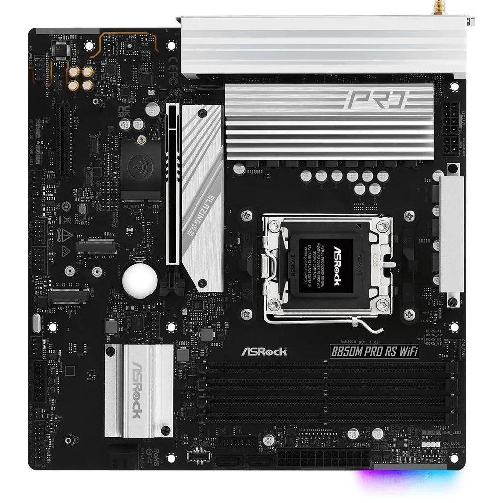 Материнская плата ASRock B850M PRO RS WIFI, Socket AM5, AMD B850, mATX, Ret
