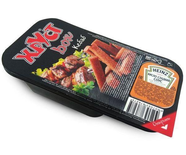 Бруски ржаные Хруст Кебаб + соус Heinz кисло-сладкий 80 гр., ПЭТ