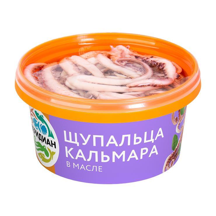 Щупальца кальмара Меридиан в масле 430 мл., пластиковая упаковка