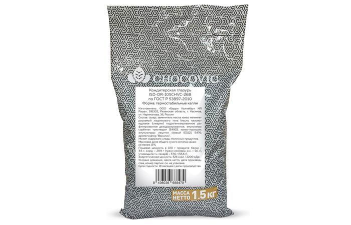 Глазурь Chocovic кондитерская 15% какао 1,5 кг., флоу-пак