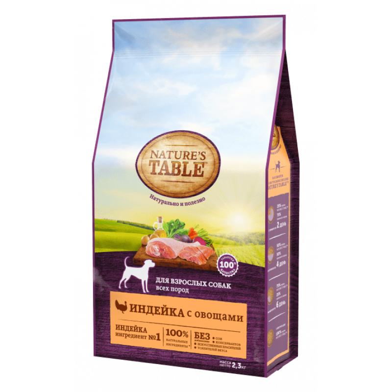 Nature's Table Сухой корм для собак индейка с овощами 2.3кг