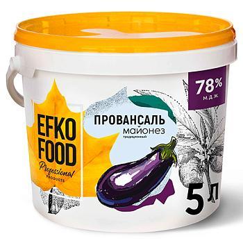 Майонез Efko Food Professional провансаль 78% 5 л., пластиковая упаковка