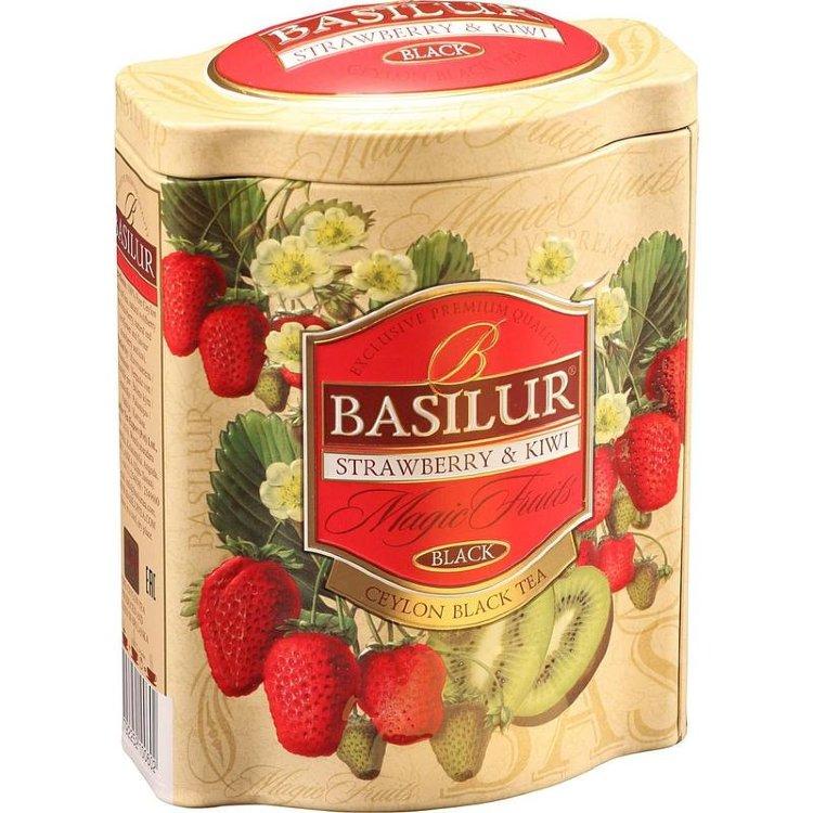 Чай листовой черный Basilur Волшебные Фрукты Клубника и киви 100 гр., ж/б
