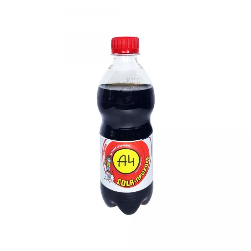 Напиток А4 Cola-Прикола безалкогольный сильногазированный со вкусом Колы 450 мл., ПЭТ