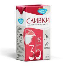 Сливки Чудское Озеро питьевые ультрапастеризованные жирные 35% 1 л., тетрапак