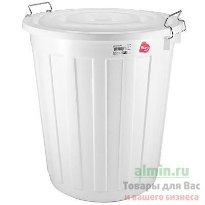 Бак мусорный Bora круглый 48л 480х430мм пластиковый с крышкой на зажимах