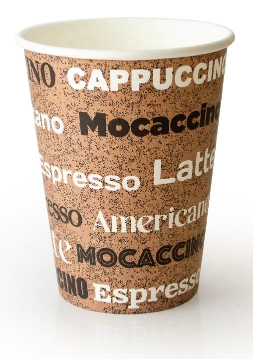 Стакан бумажный Papperskopp 300 мл 1 слойный d 90 мм Coffee Россия картон